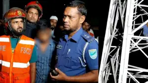 স্ত্রীর সঙ্গে অভিমানে ১০ তলা সমান উঁচু বিদ্যুৎ টাওয়ারের চূড়ায় যুবক