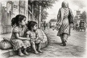 ‘থাকো, টাকা নিয়ে আসি’ বলে দুই কন্যাকে রাস্তায় রেখে চলে গেলেন মা, পরে আর ফেরেননি