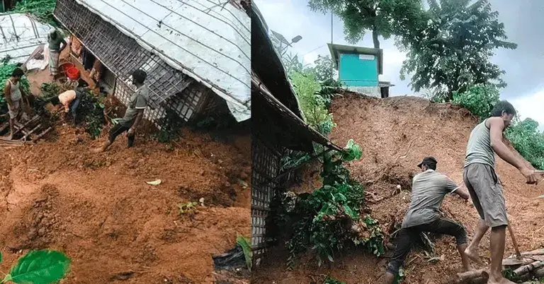 টানা বর্ষণে রোহিঙ্গা ক্যাম্পে ভয়াবহ পাহাড়ধস, প্রাণ গেল ৯ জনের