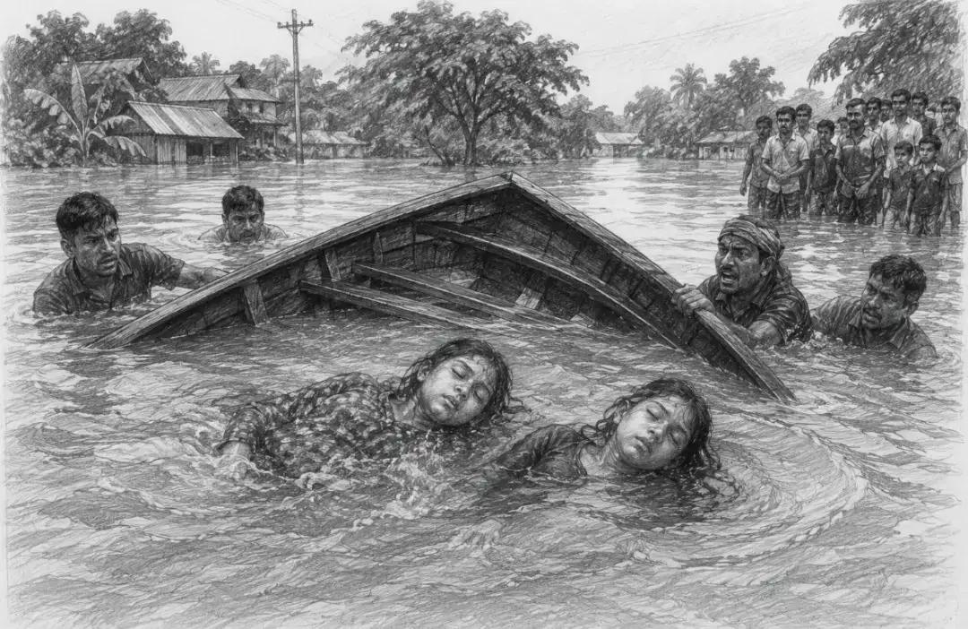 কক্সবাজারে বন্যার পানিতে নৌকাডুবি, দুই বোনের মর্মান্তিক মৃত্যু