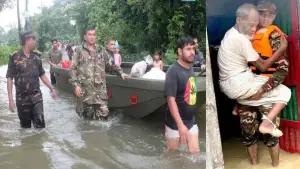 আকস্মিক বন্যায় চট্টগ্রামের দুর্গত এলাকায় সেনাবাহিনীর উদ্ধার অভিযান