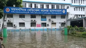 এক রাতের বৃষ্টিতে তলিয়ে গেল ময়মনসিংহ, ঘরে ঢোকা পানিতে প্রা’ণ হা’রাল ৮ মাসের শিশু