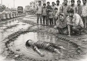 বাইপাস সড়কের গর্তে জমে থাকা পানিতে ডুবে শিশুর মৃত্যু