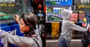 এবার ভারতে পুলিশ ভ্যান আটকে দিলো তরুণী, যেন জুলাইয়ের বাংলাদেশের প্রতিচ্ছবি