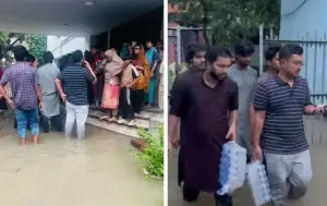 ঢাবির বিভিন্ন হলে জলাবদ্ধতা, ভ্যান-খাবার-পানির ব্যবস্থা করল ডাকসু