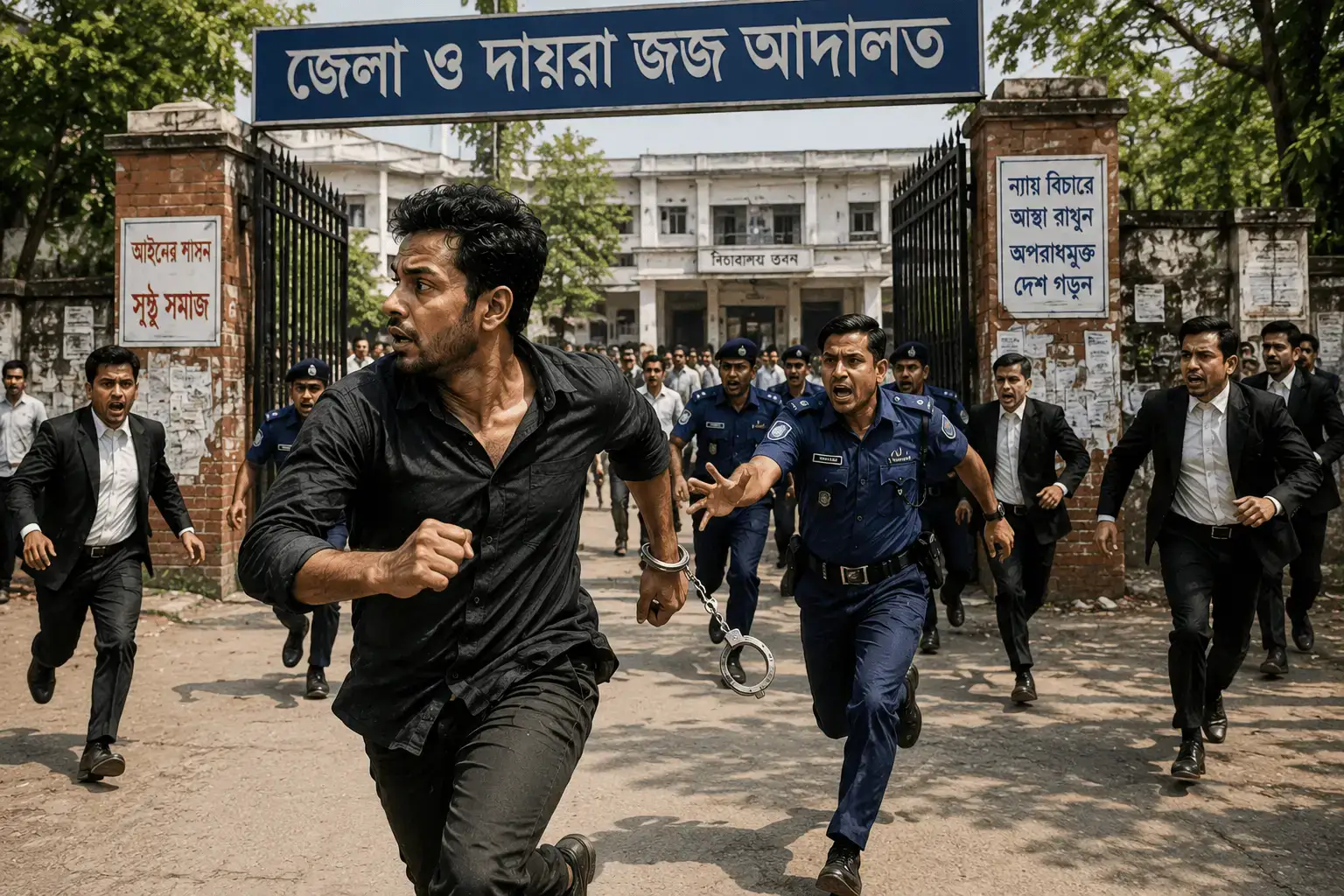 গাজীপুর আদালত প্রাঙ্গণ থেকে হাতকড়া খুলে পালাল ডাকাতি মামলার আসামি