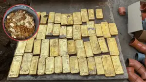 নালা খন’ন করতে গিয়ে মিলল ১২৭ কোটি টাকার স্বর্ণের গু’প্তধ’ন