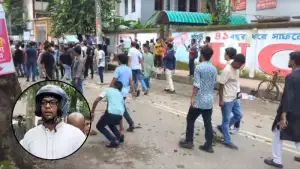 আলিয়া মাদ্রাসায় দফায় দফায় সংঘ/র্ষ, হাতে পাইপ ও মাথায় হেলমেট পরে মাঠে যুবদল নেতা নয়ন