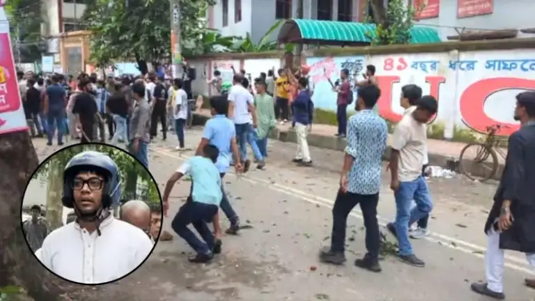 আলিয়া মাদ্রাসায় দফায় দফায় সংঘ/র্ষ, হাতে পাইপ ও মাথায় হেলমেট পরে মাঠে যুবদল নেতা নয়ন
