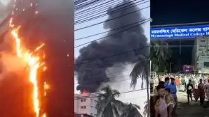 ময়মনসিংহ মেডিকেলে আগুন, হুড়োহুড়ি-পদদলিতে শিশুসহ ৬ জনের মৃত্যু