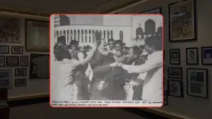জিন্নাহর ছবি ছেঁ’ড়ার পর ডাকসু সংগ্রহশালায় এবার সাঁ’টানো হলো গোলাম আযমের ছবি