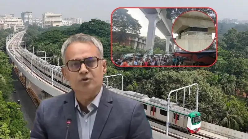 উত্তরা-মতিঝিল মেট্রোরেলে ৪৬ পিলারে ফাট’ল, ঝুঁ’কিতে ২৭ বিয়ারিং প্যাড