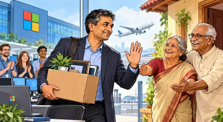 বৃদ্ধ মা-বাবাকে সময় দিতে মাইক্রোসফটের চাকরি ছাড়লেন ছেলে