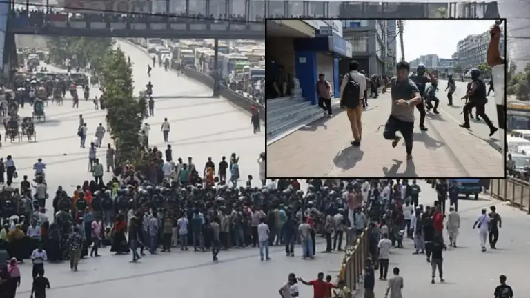 উত্তরায় প্রায় ৪ ঘণ্টা সড়ক অবরোধ, ধাওয়া দিয়ে শ্রমিকদের সরাল পুলিশ