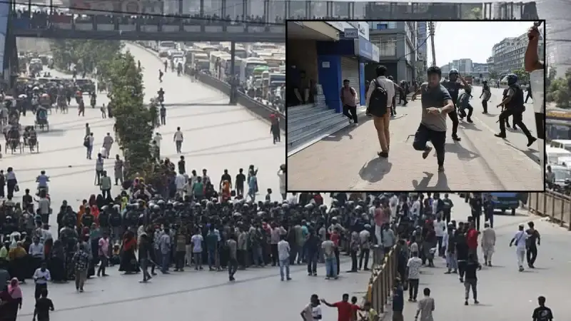 উত্তরায় প্রায় ৪ ঘণ্টা সড়ক অবরোধ, ধাওয়া দিয়ে শ্রমিকদের সরাল পুলিশ